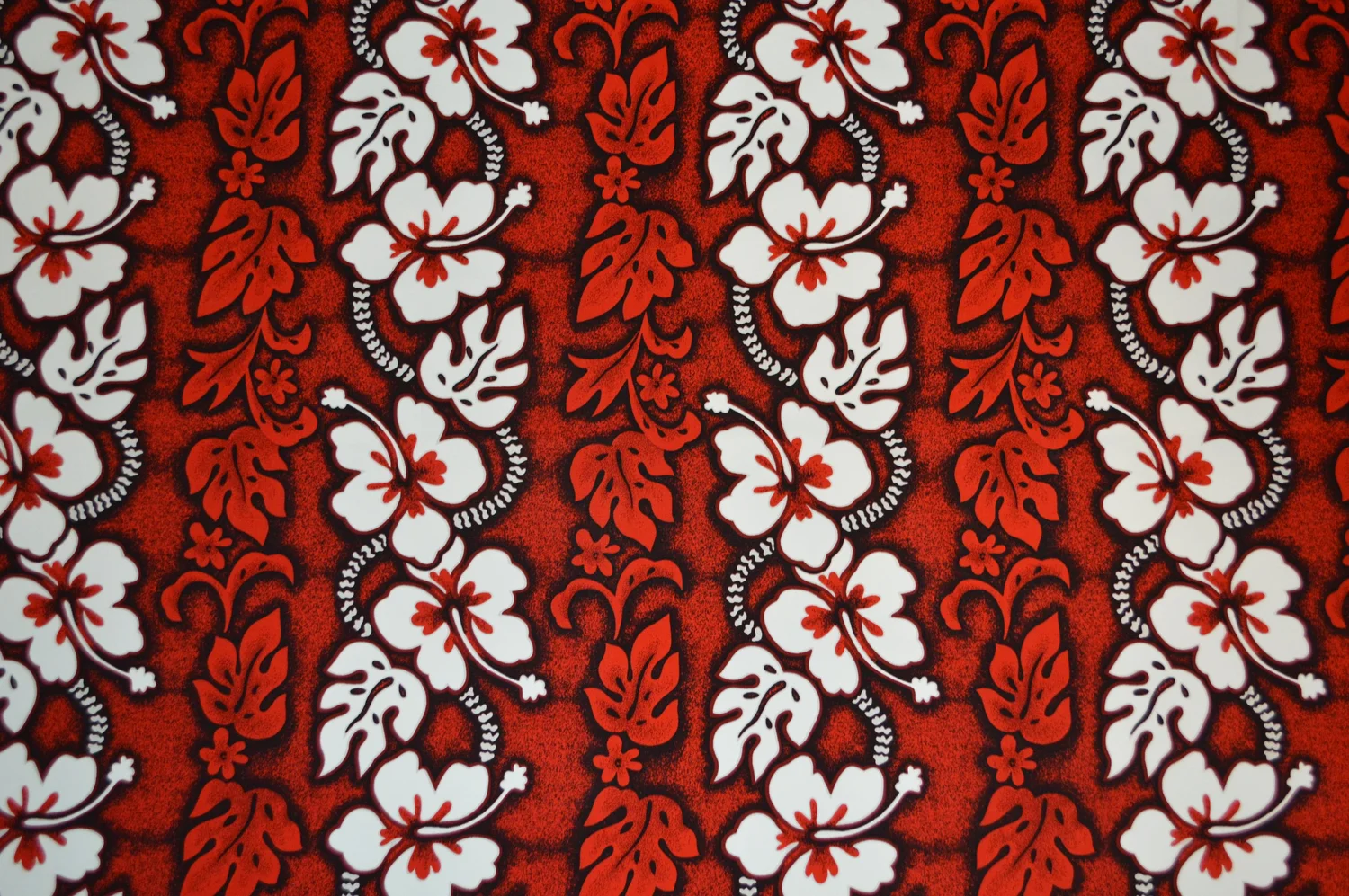 Exclusive White Hibiscus Panel Hawaiian Fabric - Hawaiian cotton